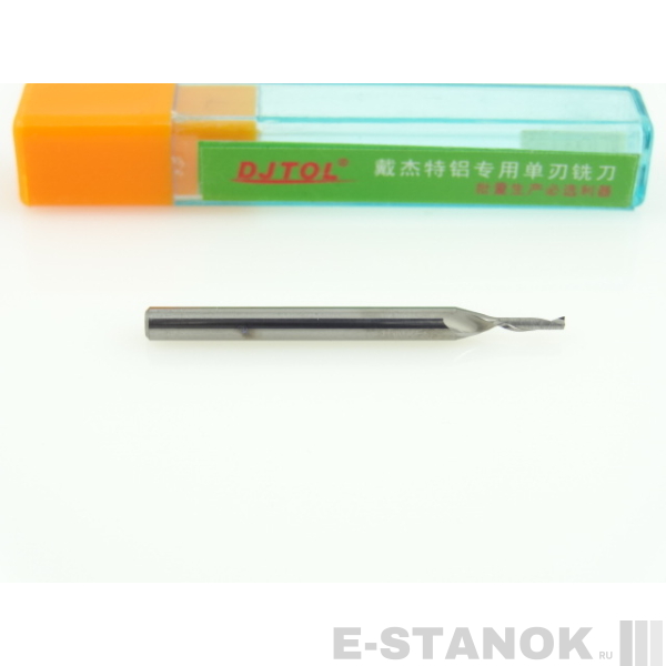 Однозаходная фреза по алюминию DJTOL A: хвост. 3,175 мм, диам. 1.5 мм, реж. длина 6 мм
