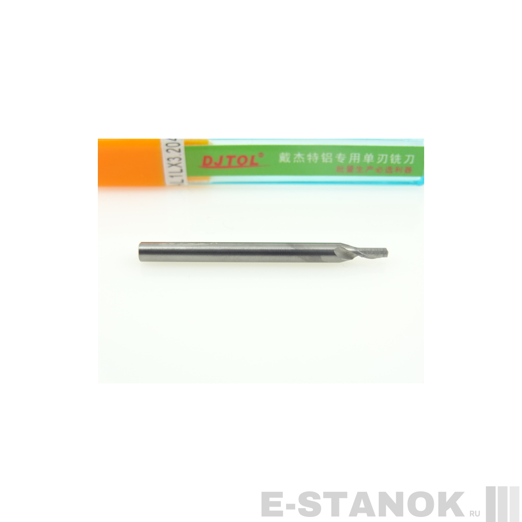 Однозаходная фреза по алюминию DJTOL A: хвост. 3,175 мм, диам. 2 мм, реж. длина 4 мм