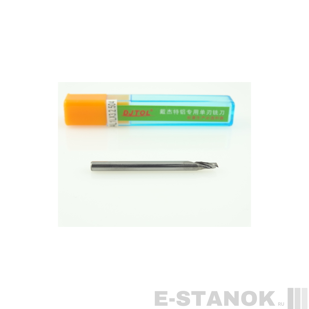 Однозаходная фреза по алюминию DJTOL A: хвост. 3.175 мм, диам. 2.5 мм, реж. длина 4 мм
