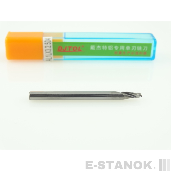 Однозаходная фреза по алюминию DJTOL A: хвост. 3.175 мм, диам. 2.5 мм, реж. длина 4 мм