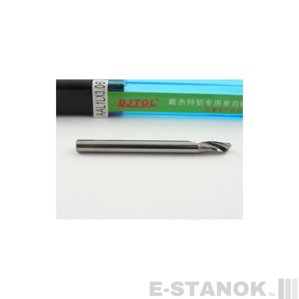 Однозаходная фреза по алюминию DJTOL AA: диам. 3,175 мм, реж. длина 6 мм
