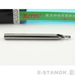 Однозаходная фреза по алюминию DJTOL AA: хвост. 3,175 мм, диам. 2 мм, реж. длина 4 мм