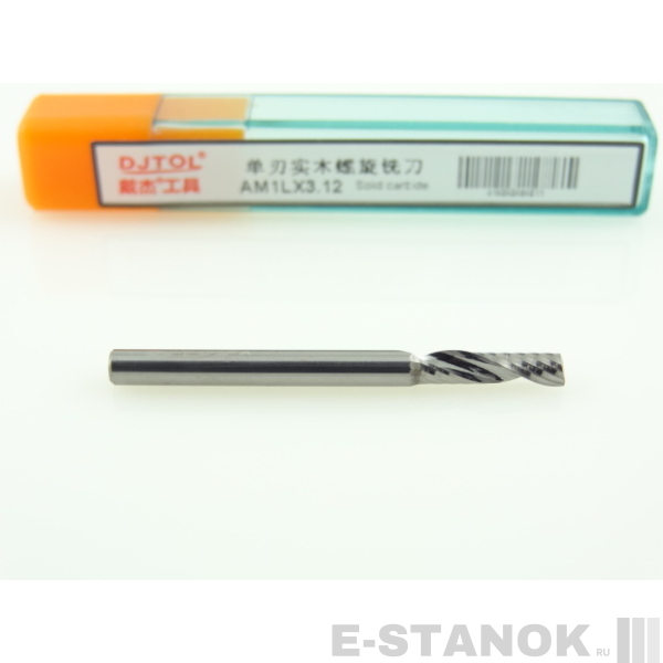 Однозаходная фреза по дереву DJTOL A: диам. 3.175 мм, реж. длина 12 мм