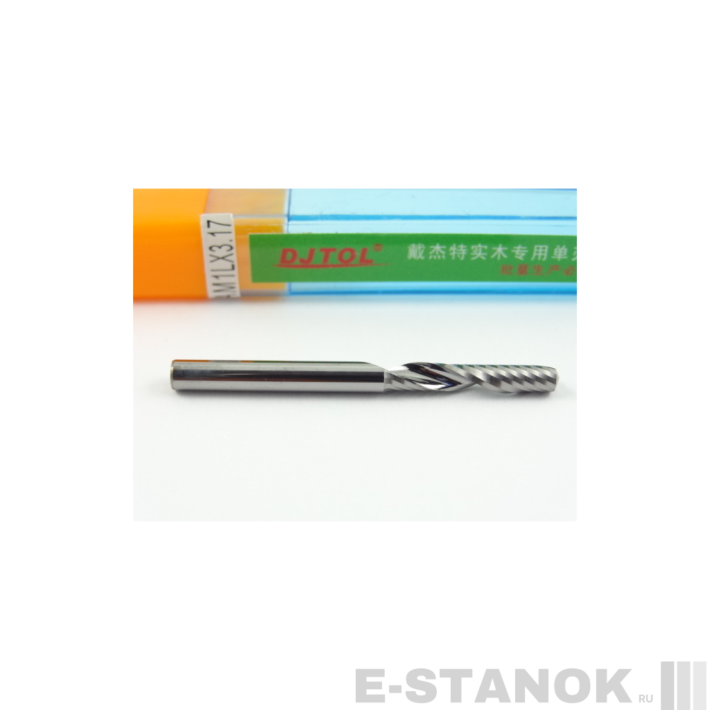 Однозаходная фреза по дереву DJTOL A: диам. 3.175 мм, реж. длина 17 мм