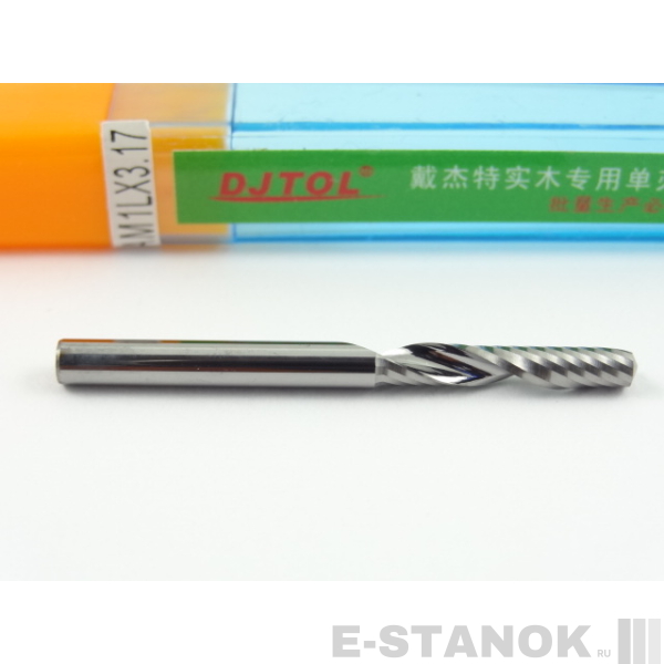 Однозаходная фреза по дереву DJTOL A: диам. 3.175 мм, реж. длина 17 мм