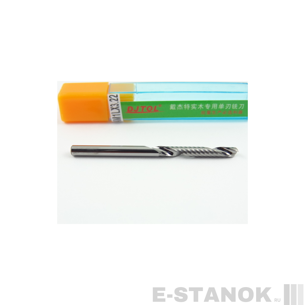 Однозаходная фреза по дереву DJTOL A: диам. 3.175 мм, реж. длина 22 мм