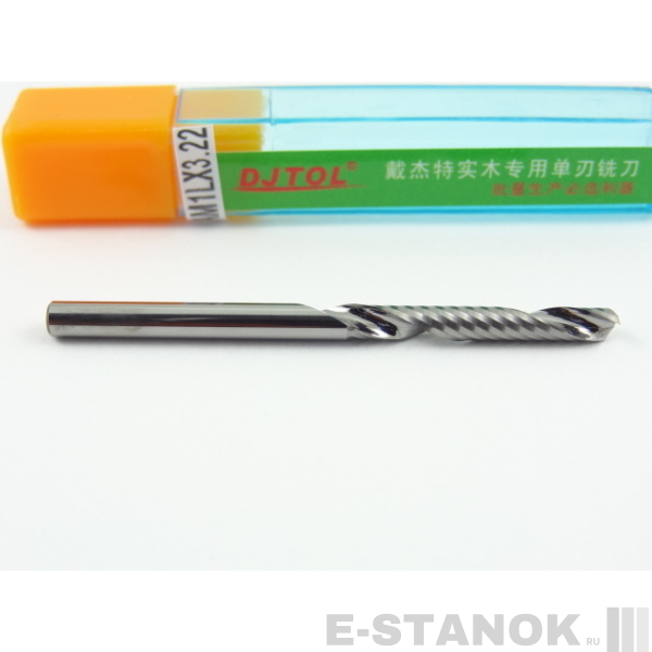 Однозаходная фреза по дереву DJTOL A: диам. 3.175 мм, реж. длина 22 мм