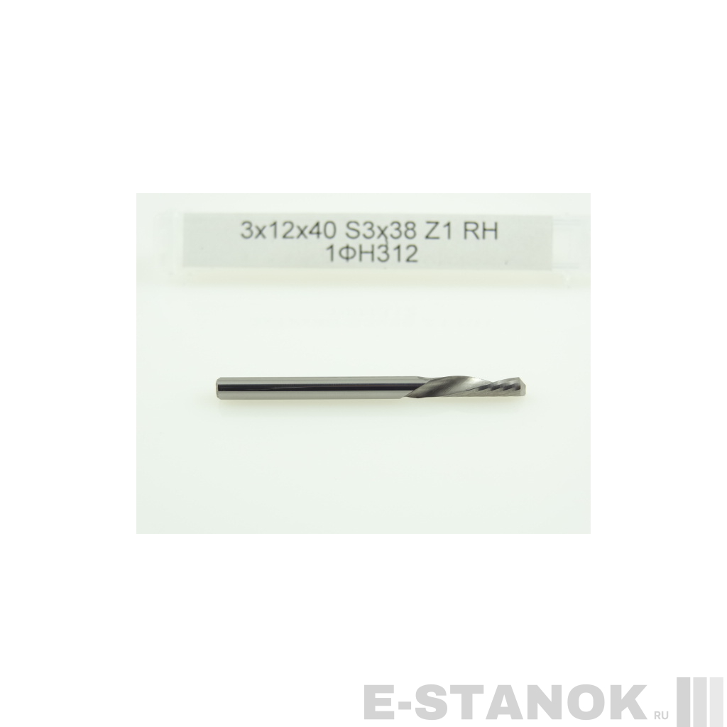 Однозаходная фреза стружка вниз Альма: диам. 3 мм, реж. длина 12 мм