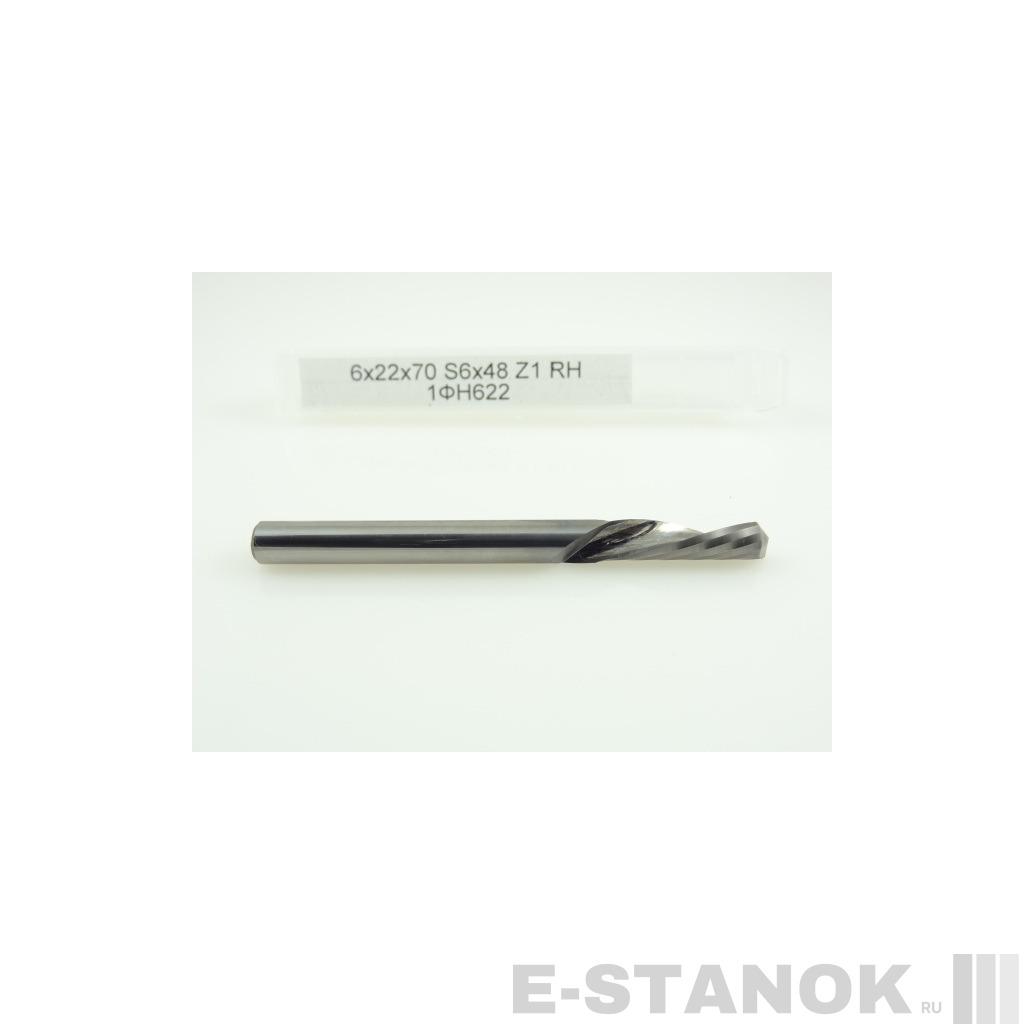 Однозаходная фреза стружка вниз Альма: диам. 6 мм, реж. длина 22 мм