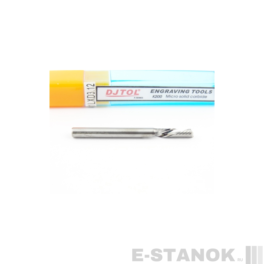 Однозаходная фреза стружка вниз DJTOL A: диам. 3.175 мм, реж. длина 12 мм