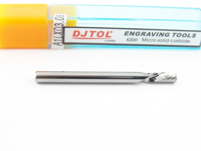 Однозаходная фреза стружка вниз DJTOL A: диам. 3.175 мм, реж. длина 8 мм