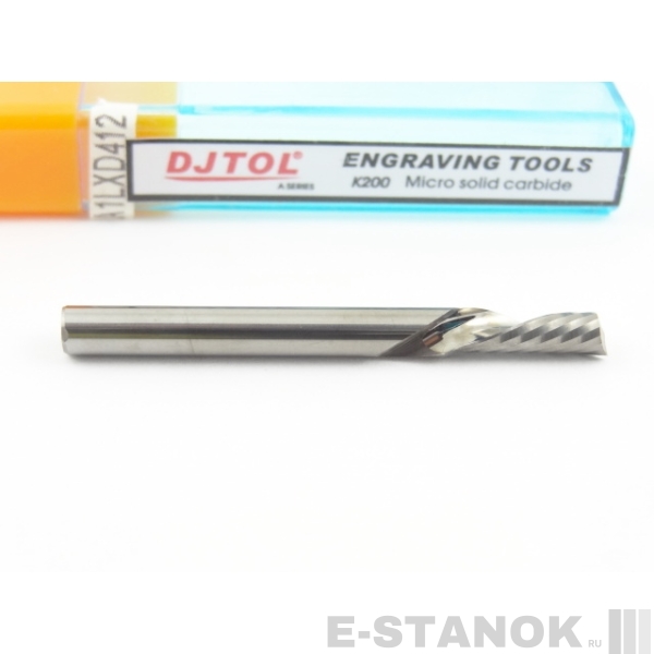 Однозаходная фреза стружка вниз DJTOL A: диам. 4 мм, реж. длина 12 мм