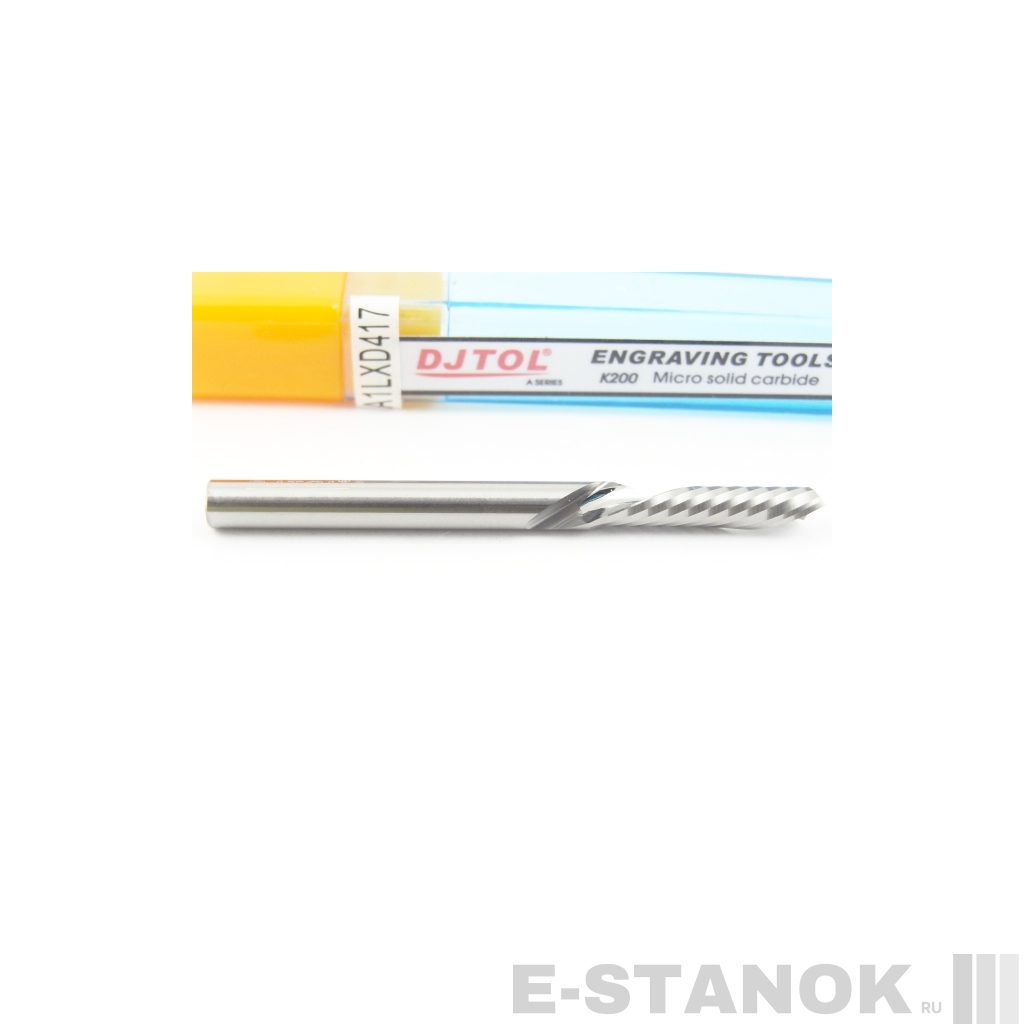 Однозаходная фреза стружка вниз DJTOL A: диам. 4 мм, реж. длина 17 мм