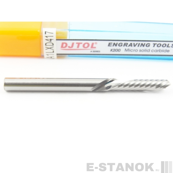 Однозаходная фреза стружка вниз DJTOL A: диам. 4 мм, реж. длина 17 мм