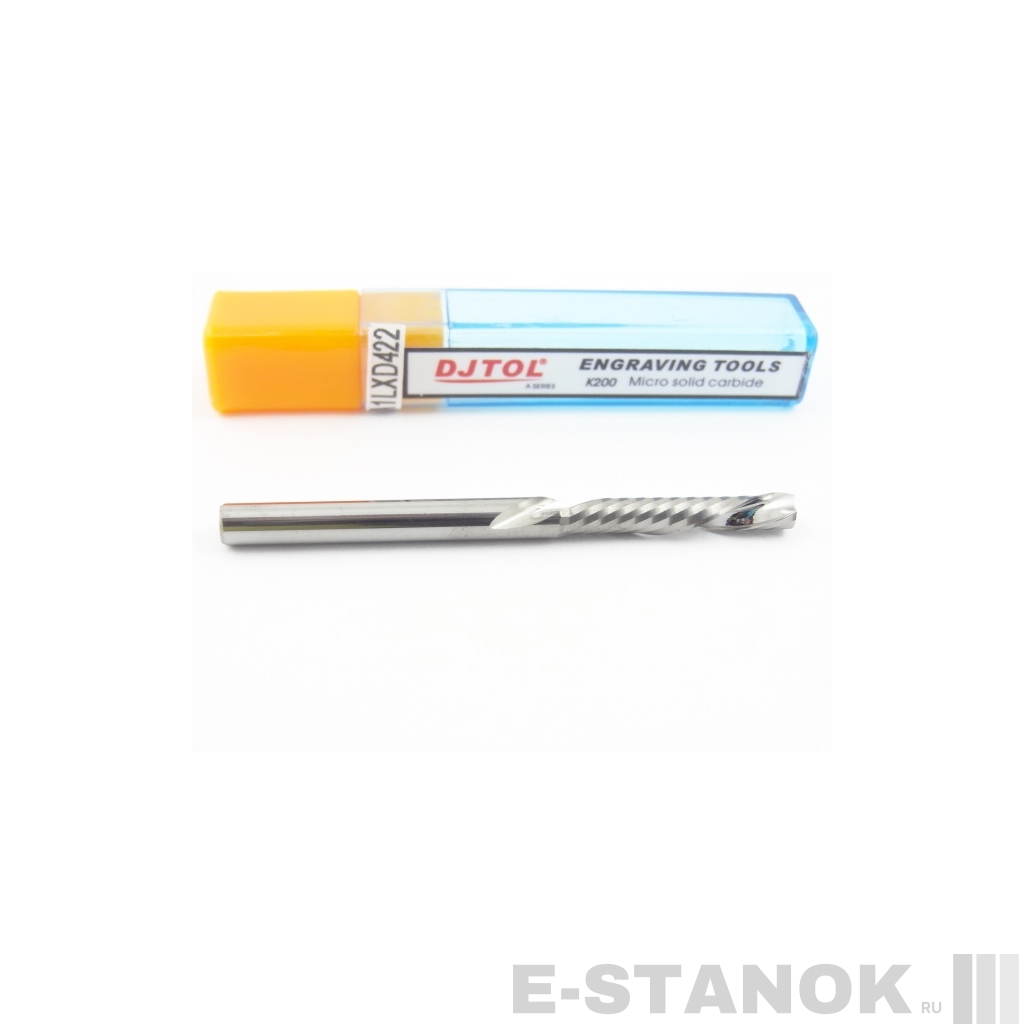 Однозаходная фреза стружка вниз DJTOL A: диам. 4 мм, реж. длина 22 мм