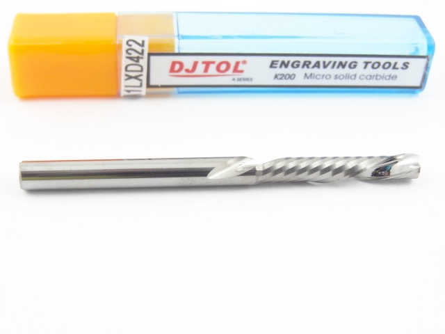 Однозаходная фреза стружка вниз DJTOL A: диам. 4 мм, реж. длина 22 мм