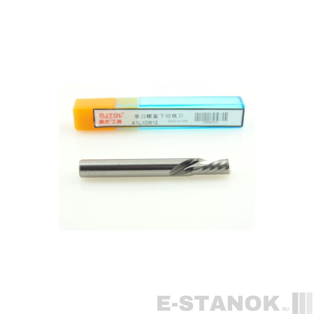 Однозаходная фреза стружка вниз DJTOL A: диам. 6 мм, реж. длина 12 мм