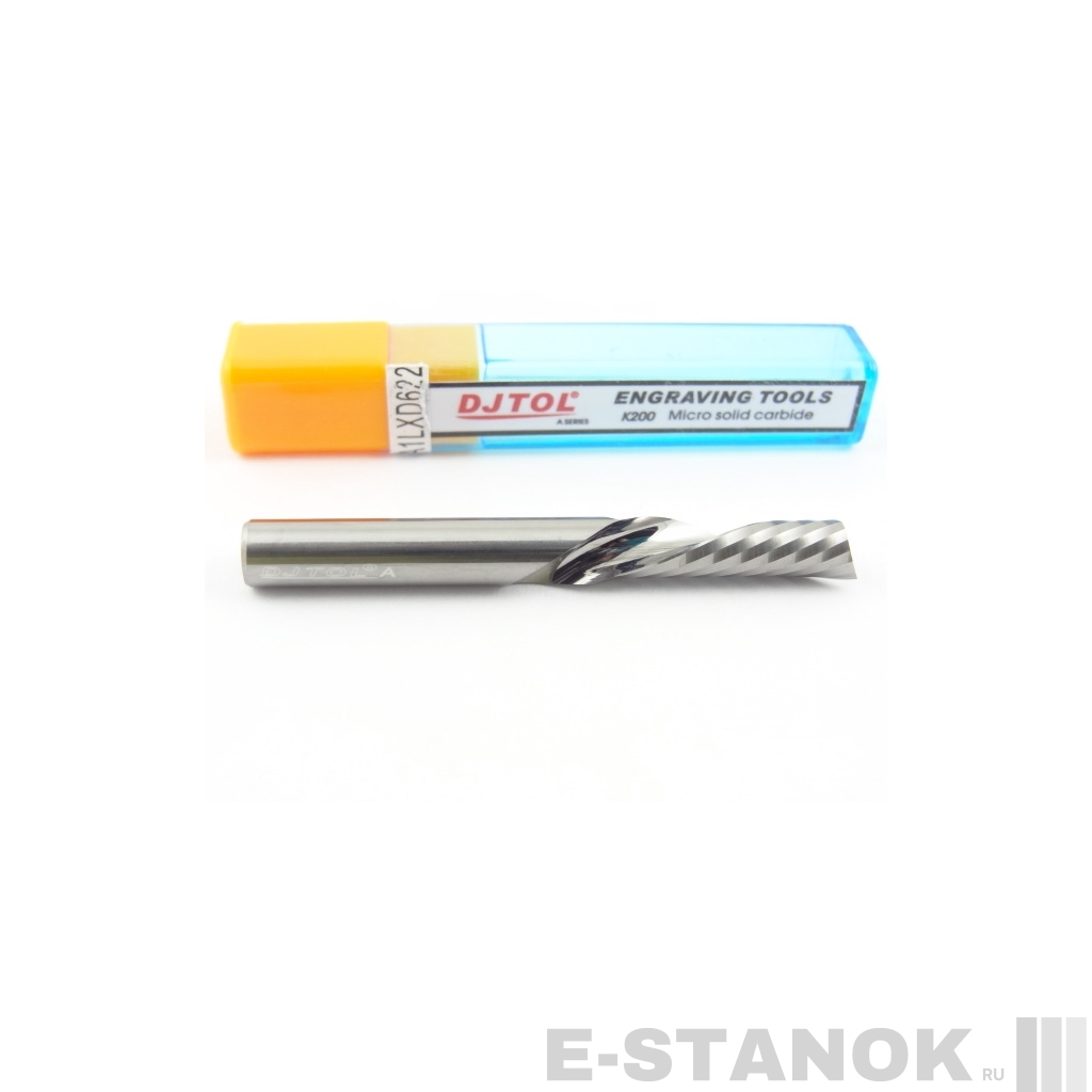 Однозаходная фреза стружка вниз DJTOL A: диам. 6 мм, реж. длина 22 мм