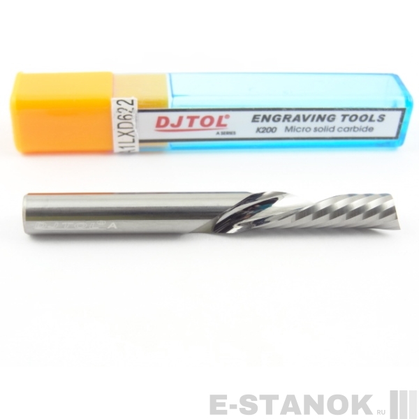 Однозаходная фреза стружка вниз DJTOL A: диам. 6 мм, реж. длина 22 мм