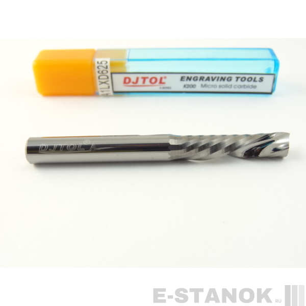 Однозаходная фреза стружка вниз DJTOL A: диам. 6 мм, реж. длина 25 мм
