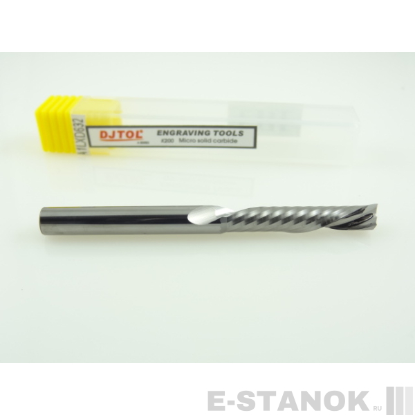 Однозаходная фреза стружка вниз DJTOL A: диам. 6 мм, реж. длина 32 мм