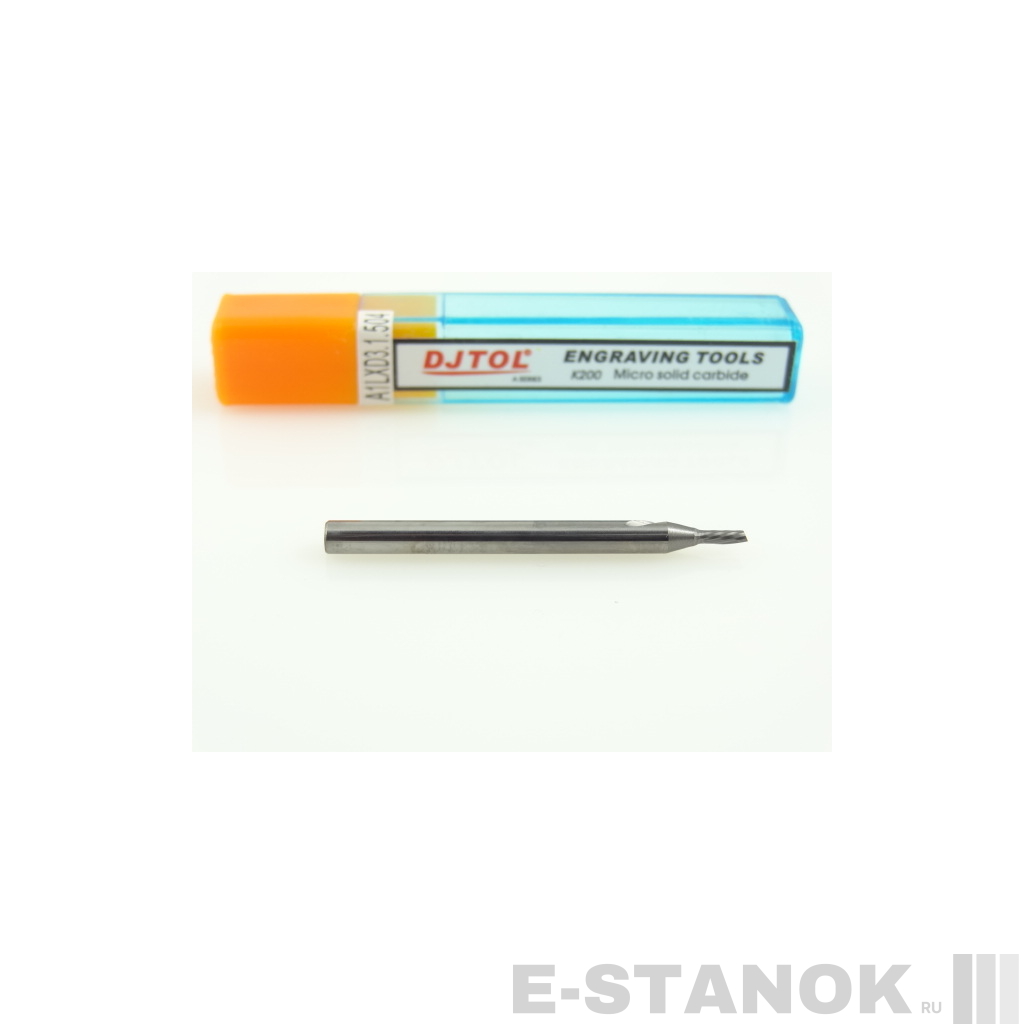 Однозаходная фреза стружка вниз DJTOL A: хвост. 3.175, диам. 1.5 мм мм, реж. длина 4 мм