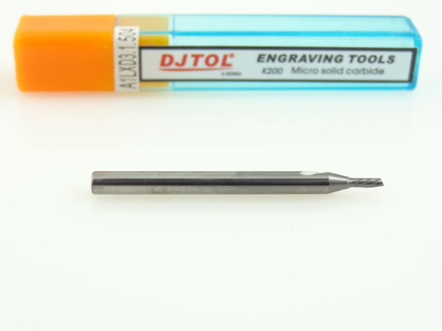 Однозаходная фреза стружка вниз DJTOL A: хвост. 3.175, диам. 1.5 мм мм, реж. длина 4 мм