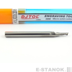 Однозаходная фреза стружка вниз DJTOL A: хвост. 3.175, диам. 2 мм, реж. длина 6 мм