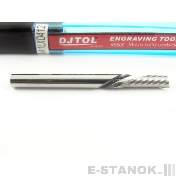 Однозаходная фреза стружка вниз DJTOL AA: диам. 4 мм, реж. длина 12 мм