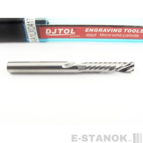 Однозаходная фреза стружка вниз DJTOL AA: диам. 4 мм, реж. длина 17 мм