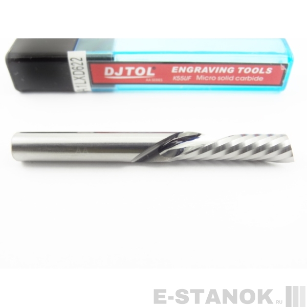 Однозаходная фреза стружка вниз DJTOL AA: диам. 6 мм, реж. длина 22 мм