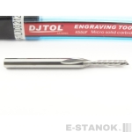 Однозаходная фреза стружка вниз DJTOL AA: хвост. 3.175 мм, диам. 2 мм, реж. длина 12 мм