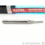 Однозаходная фреза стружка вниз DJTOL AA: хвост. 3.175 мм, диам. 2 мм, реж. длина 8 мм