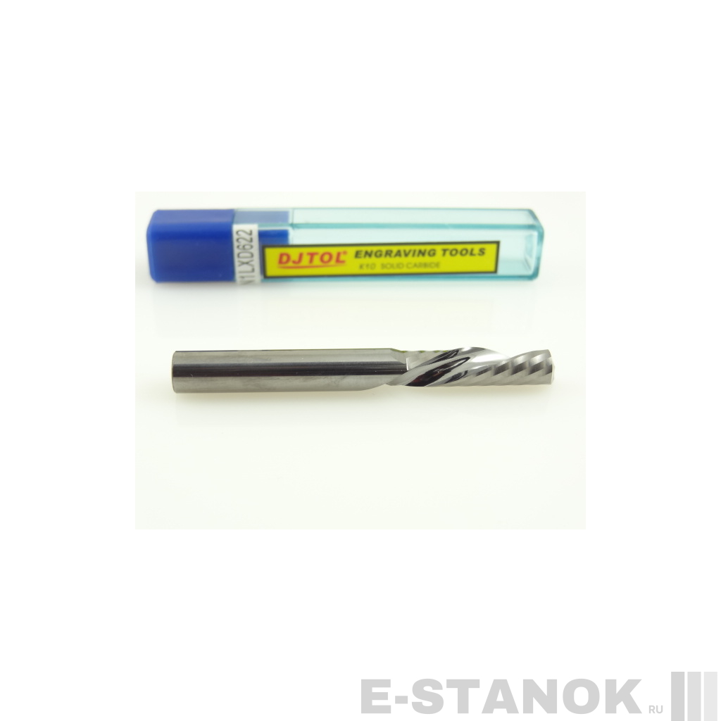 Однозаходная фреза стружка вниз DJTOL N: диам. 6 мм, реж. длина 22 мм