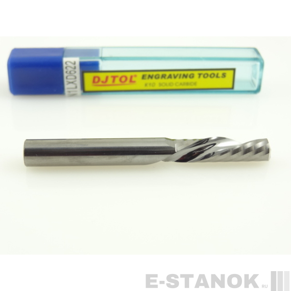 Однозаходная фреза стружка вниз DJTOL N: диам. 6 мм, реж. длина 22 мм