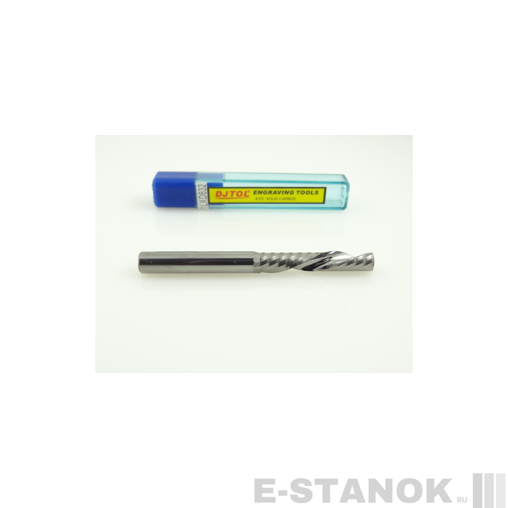 Однозаходная фреза стружка вниз DJTOL N: диам. 6 мм, реж. длина 32 мм