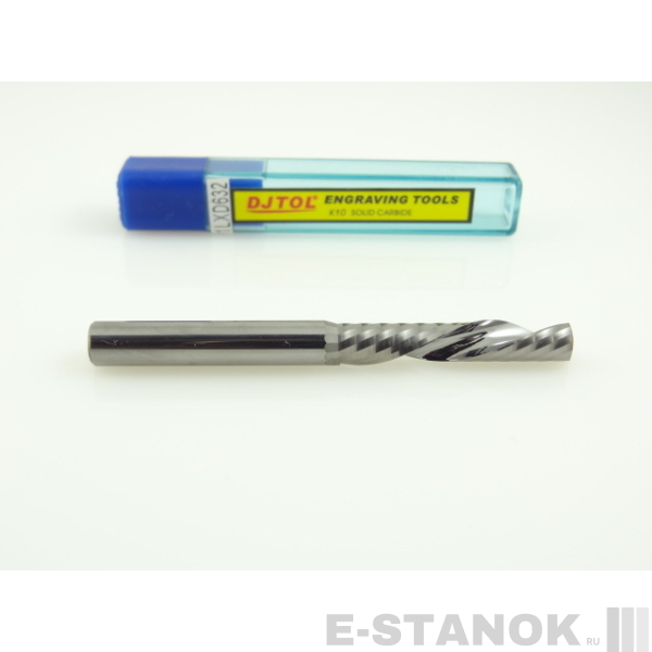 Однозаходная фреза стружка вниз DJTOL N: диам. 6 мм, реж. длина 32 мм