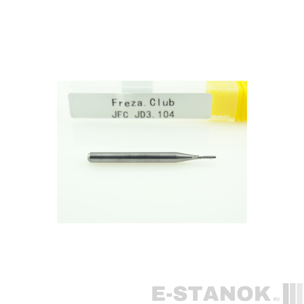 Однозаходная фреза стружка вниз JFC: диам. 1 мм, хвост. 3.175 мм, реж. длина 4 мм