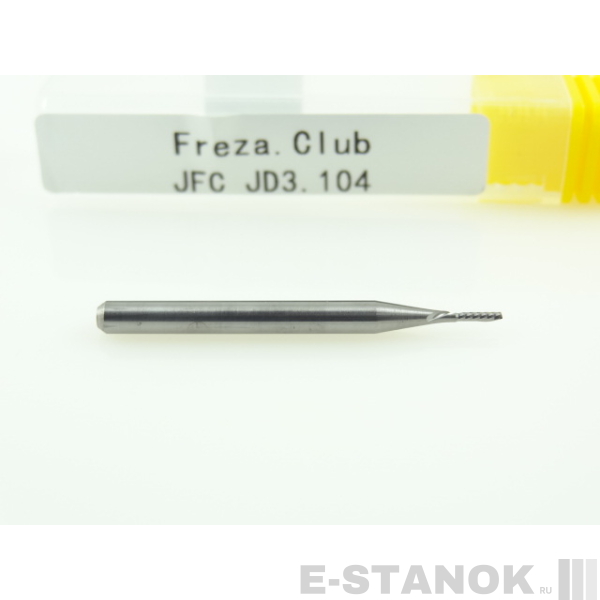 Однозаходная фреза стружка вниз JFC: диам. 1 мм, хвост. 3.175 мм, реж. длина 4 мм