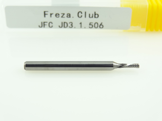 Однозаходная фреза стружка вниз JFC: диам. 1.5 мм, хвост. 3.175 мм, реж. длина 6 мм