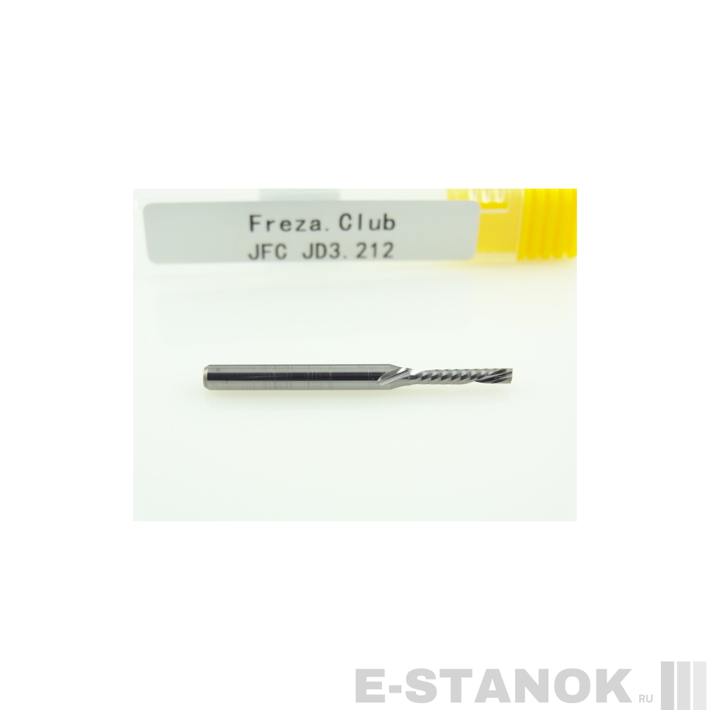 Однозаходная фреза стружка вниз JFC: диам. 2 мм, хвост. 3.175 мм, реж. длина 12 мм