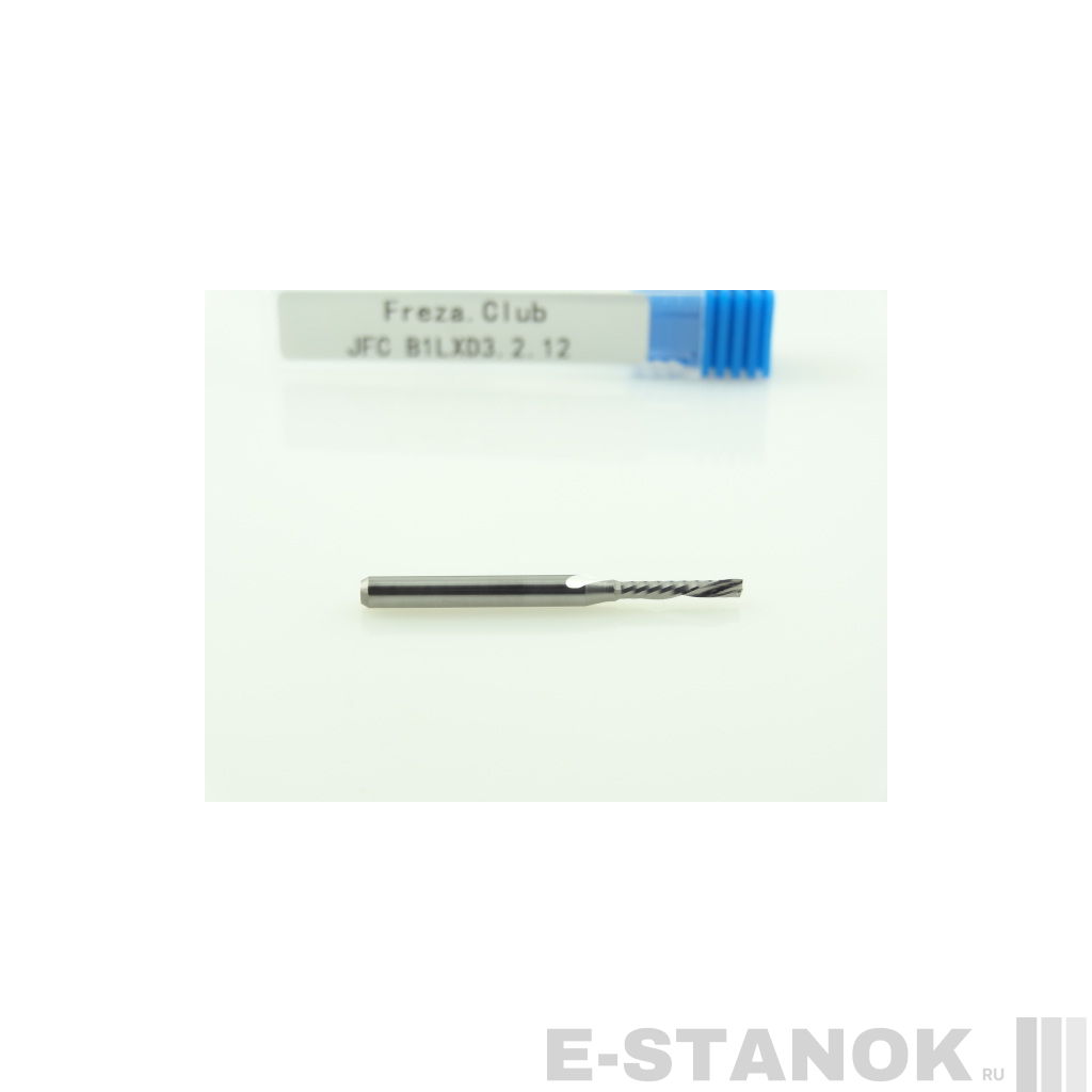 Однозаходная фреза стружка вниз JFC: диам. 2 мм, хвост. 3.175 мм, реж. длина 12 мм
