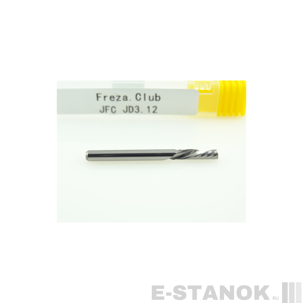 Однозаходная фреза стружка вниз JFC: диам. 3.175 мм, реж. длина 12 мм