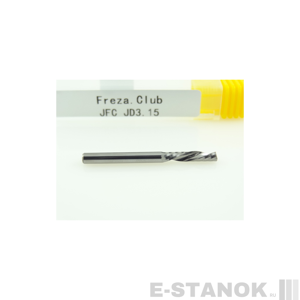 Однозаходная фреза стружка вниз JFC: диам. 3.175 мм, реж. длина 15 мм
