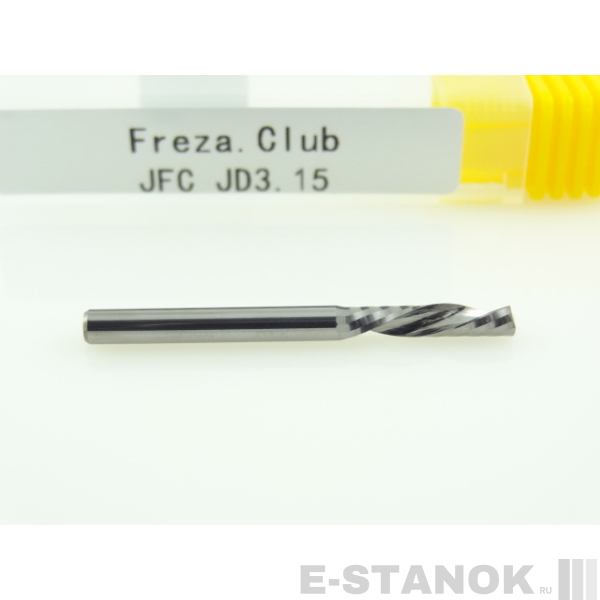 Однозаходная фреза стружка вниз JFC: диам. 3.175 мм, реж. длина 15 мм