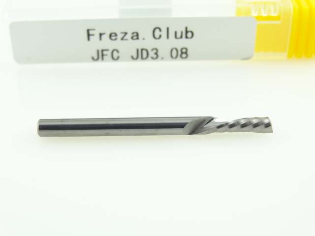Однозаходная фреза стружка вниз JFC: диам. 3.175 мм, реж. длина 8 мм