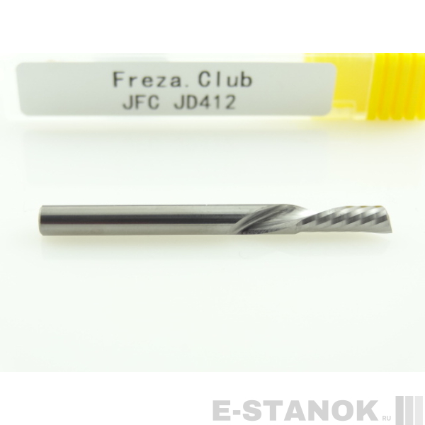 Однозаходная фреза стружка вниз JFC: диам. 4 мм, реж. длина 12 мм