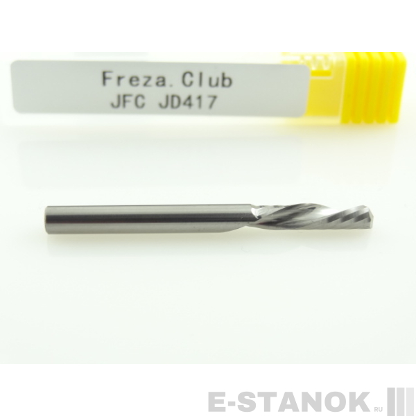 Однозаходная фреза стружка вниз JFC: диам. 4 мм, реж. длина 17 мм