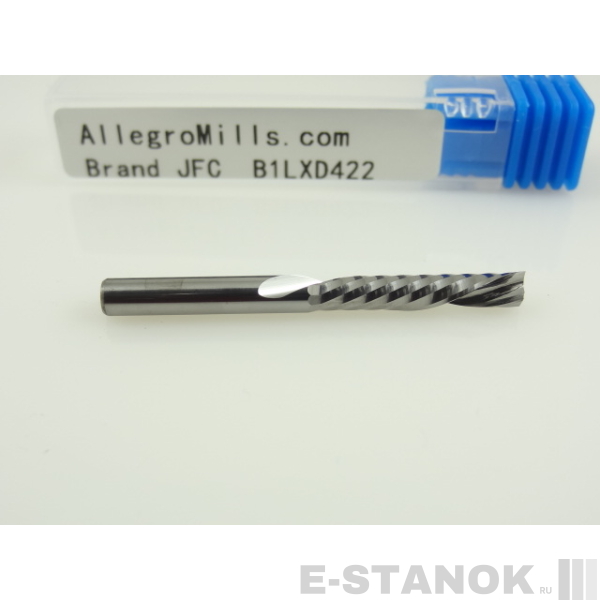 Однозаходная фреза стружка вниз JFC: диам. 4 мм, реж. длина 22 мм