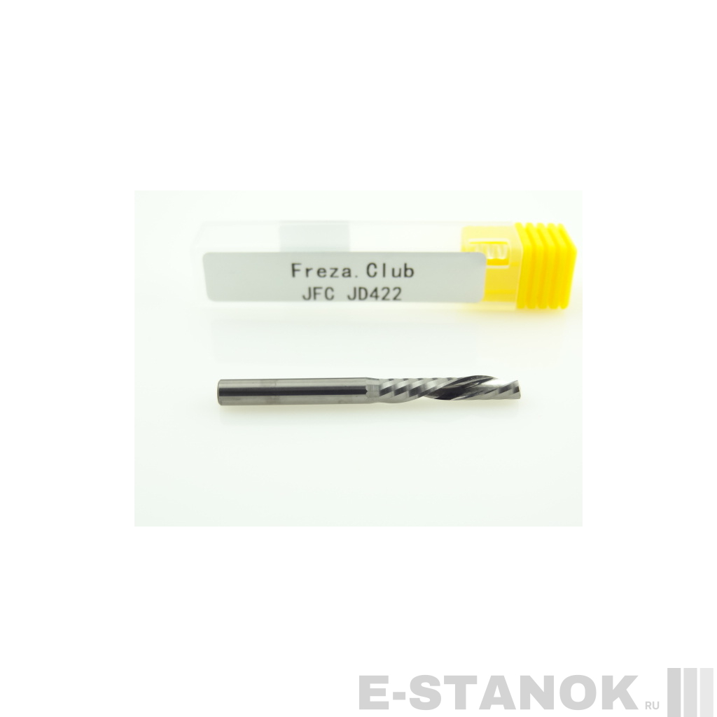 Однозаходная фреза стружка вниз JFC: диам. 4 мм, реж. длина 22 мм